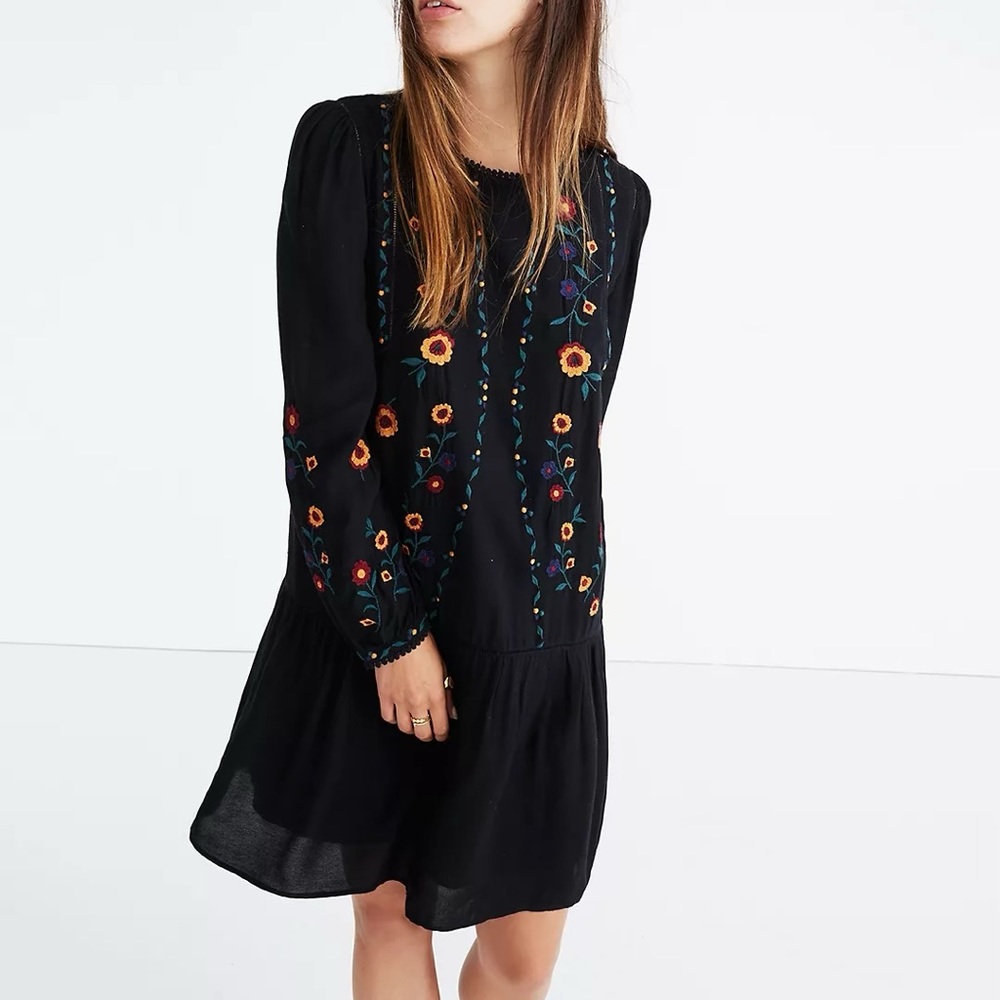 Sezane Embroidered Elise Dress